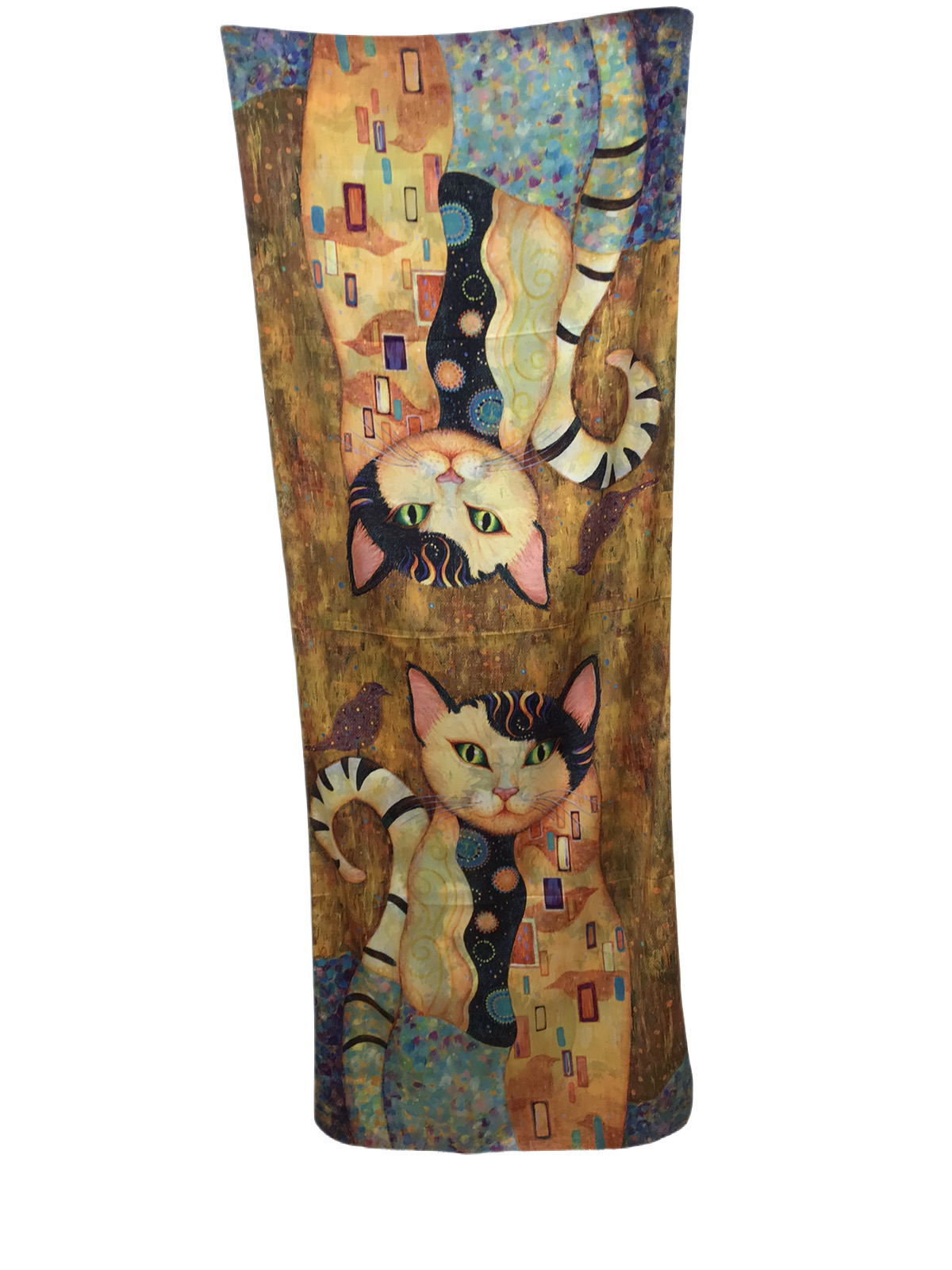 Halstuch mit Seidenanteil und Katze